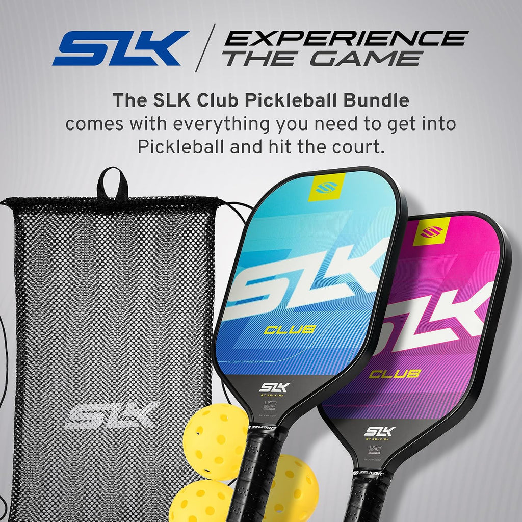 SLK Club Pickleball Paddles Set | Graphite & Fiberglass | A pickle ball paddle set with an SX3 honeycomb core for a