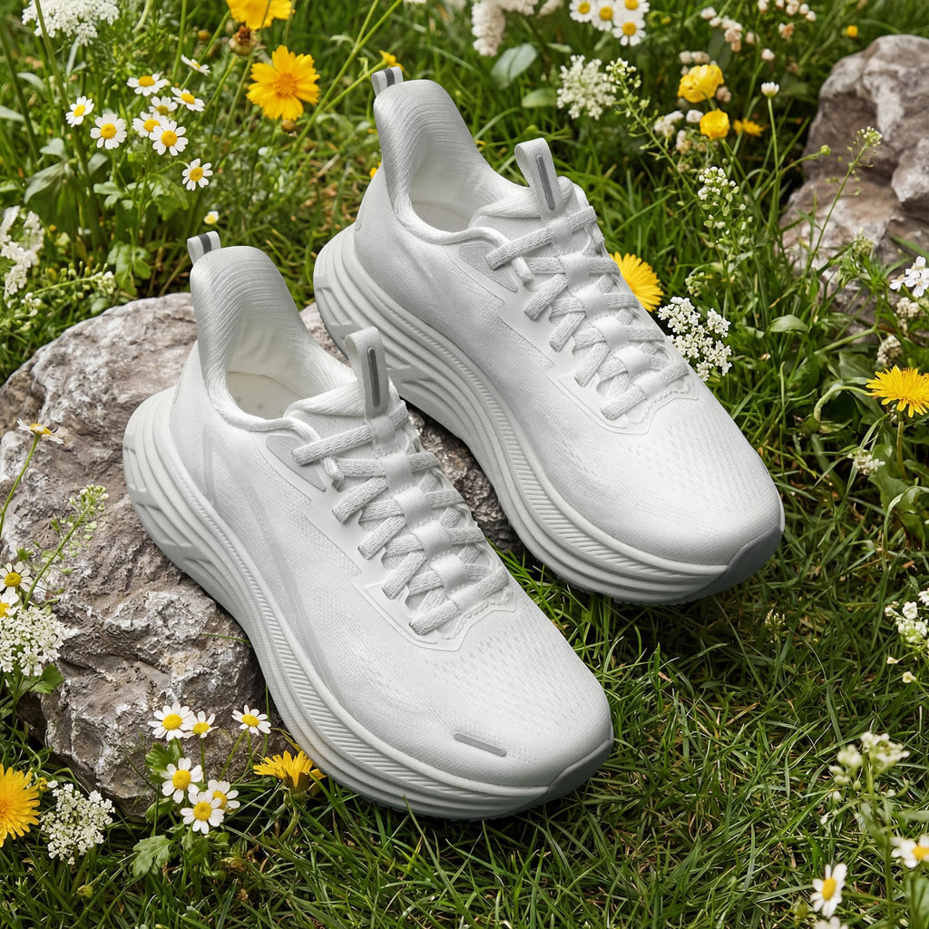 Women's Slip On Walking Shoes Running Sneakers,All White,6W