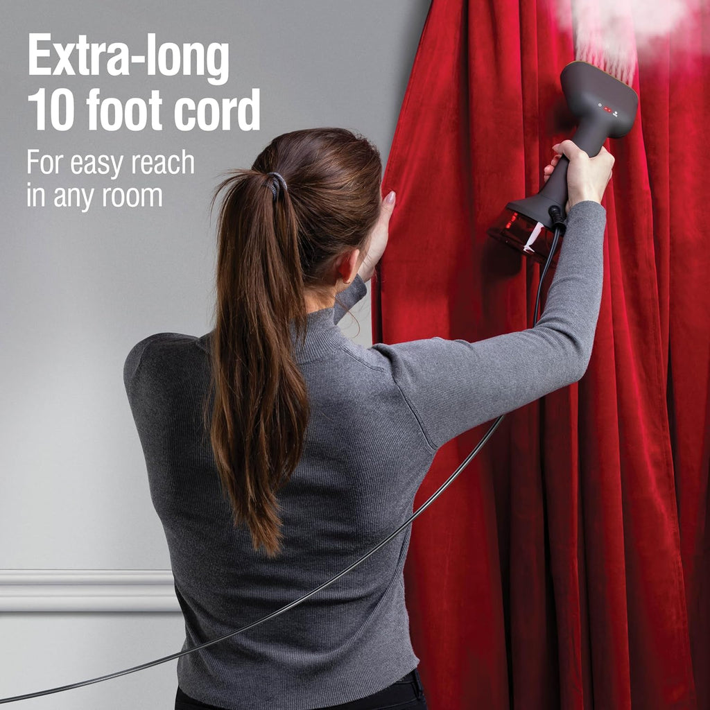 Handheld Garment Steamer for Clothes, 1600 Watts, 10" Cord | 20-Minute Steam Time, 300ml Water Tank, 2 Steam Modes