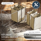4-Bag Heavy Duty Rolling Laundry Sorter Cart, Chrome