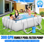 300 GPH Pool Filter Pump for Small Above Ground Pools, ETL Certified Pool Cartridge Filter Pump System with GFCI