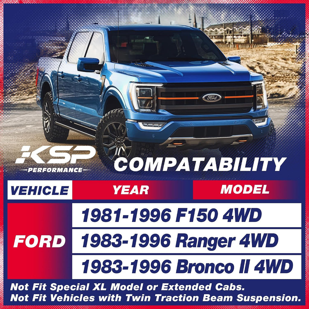 KSP 2" Front Leveling Lift Kits for Ford with 5/8" Stud (4WD only)