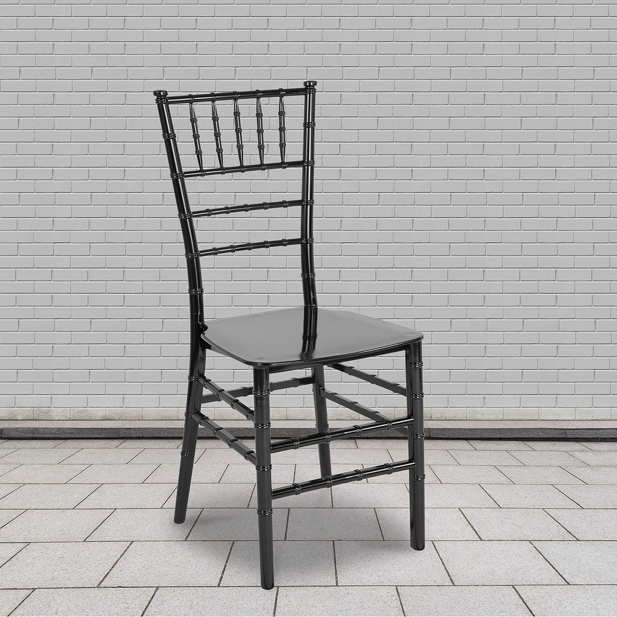 2 Pack HERCULES Series Black Resin Stacking Chiavari Chair