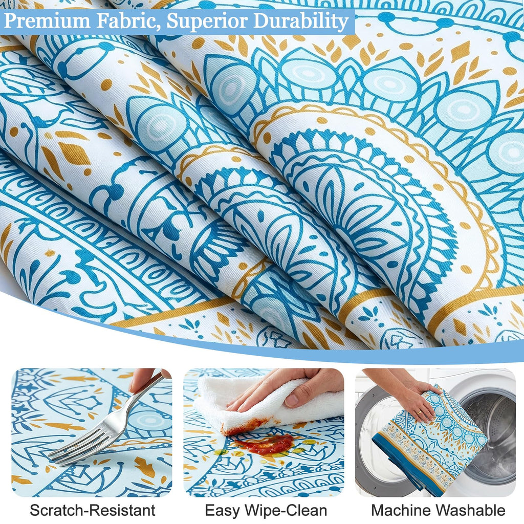 Rectangle Tablecloth Waterproof Soft Brushed Fabric Table Cloth for Dining Table Stain Resistant & Wipeable Polyester