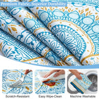 Rectangle Tablecloth Waterproof Soft Brushed Fabric Table Cloth for Dining Table Stain Resistant & Wipeable Polyester