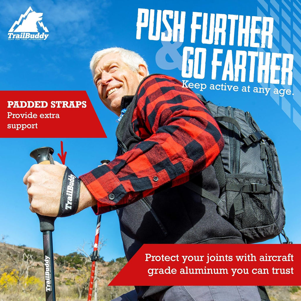 Trekking Poles – Lightweight 7075 Aluminum Hiking Poles for Women, Men & Seniors – Collapsible Walking Sticks for