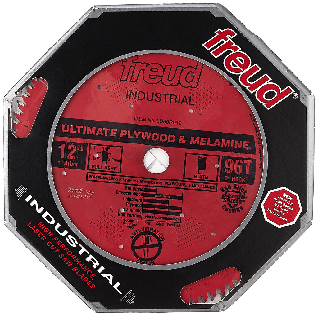 Freud LU80R012: 12" x 96T Ultimate Plywood & Melamine Blade