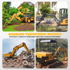 Jecoupoon 200mm Narrow Trenching Bucket Compatible with Mini Excavators