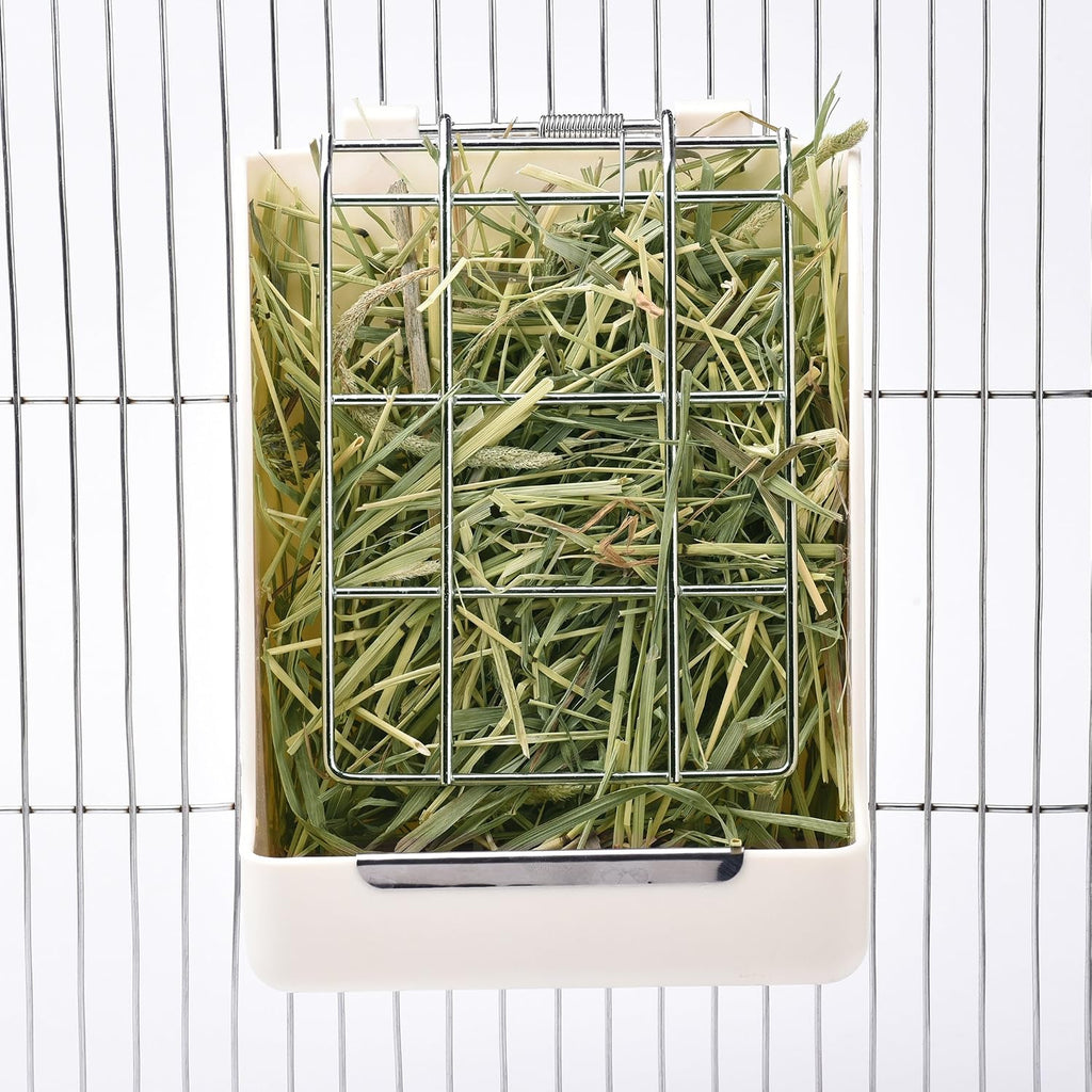 Hay Feeder for Rabbits, Guinea Pigs, and Chinchillas - Minimize Waste and Mess with 5.5" x 3.5" x 7.4" Hanging