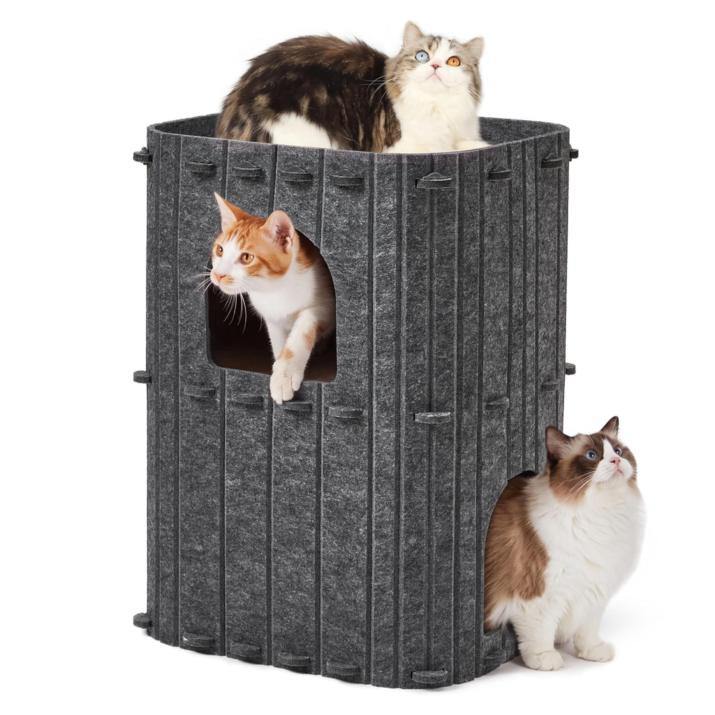 Cat House for Indoor Cats, Warm Felt Cat Bed, Scratch Resistant