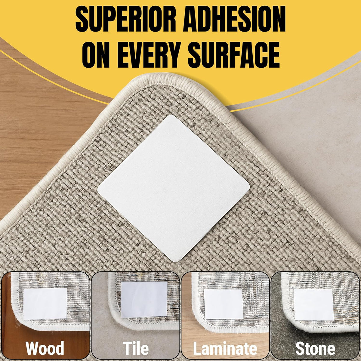 Double Sided Rug Tape - Heavy Duty Double Sided Carpet Tape for Area Rugs