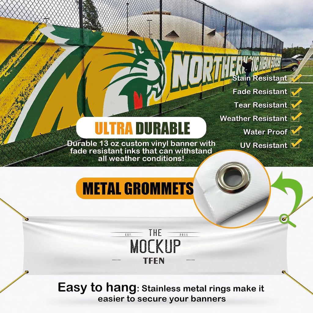 Custom Banner 3ft x 5ft Vinyl Banner Custom Backdrop - Full Color 13 Oz Sign - Personalized Banners with