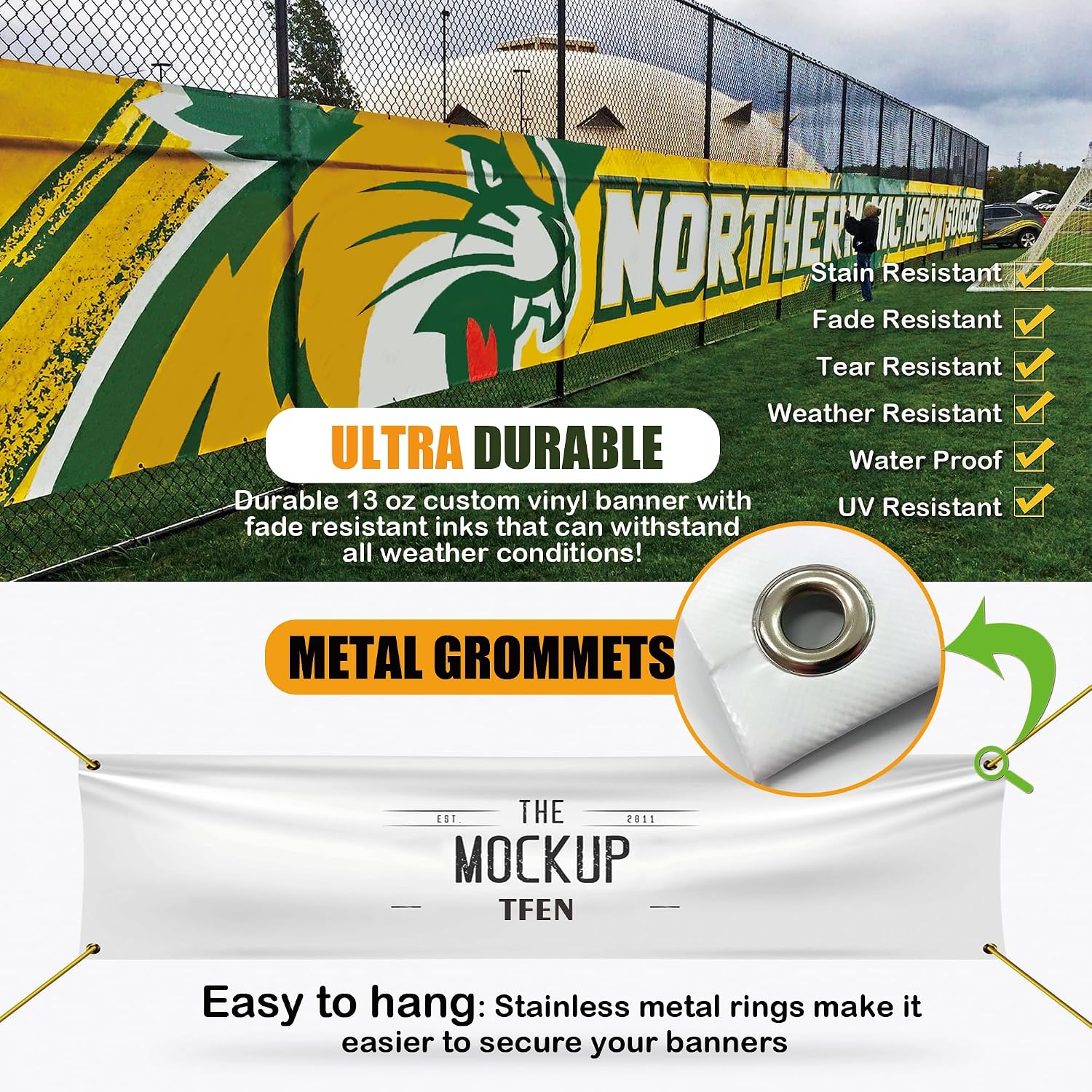 Custom Banner 3ft x 5ft Vinyl Banner Custom Backdrop - Full Color 13 Oz Sign - Personalized Banners with