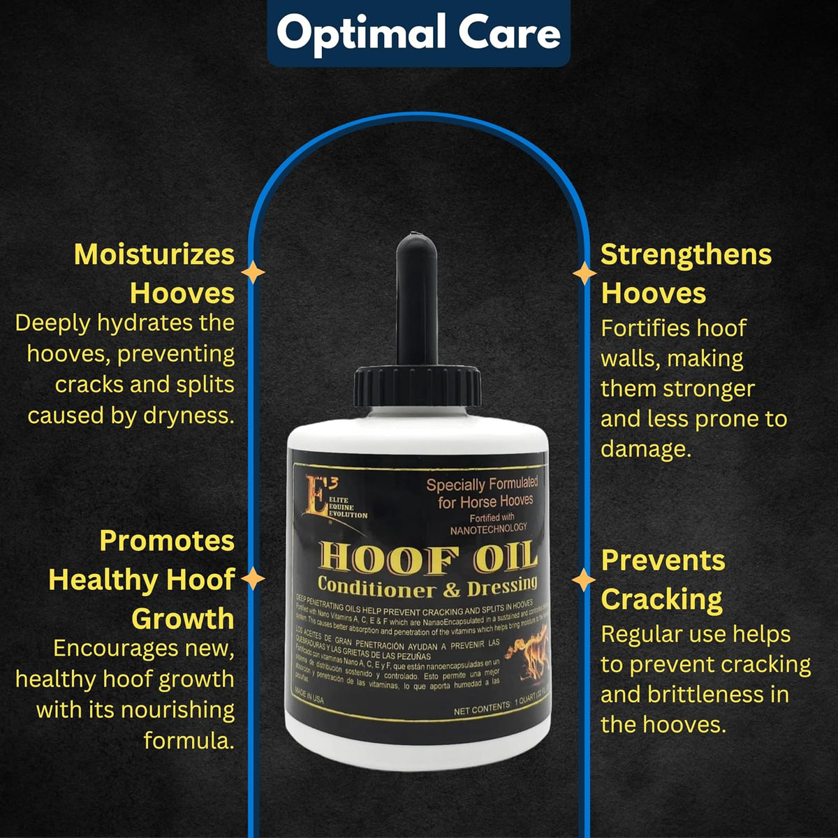 Hoof Conditioner & Dressing Oil 32 oz, Expert Formula for Nourishing & Protecting Horse Hooves, Deep Conditioning for