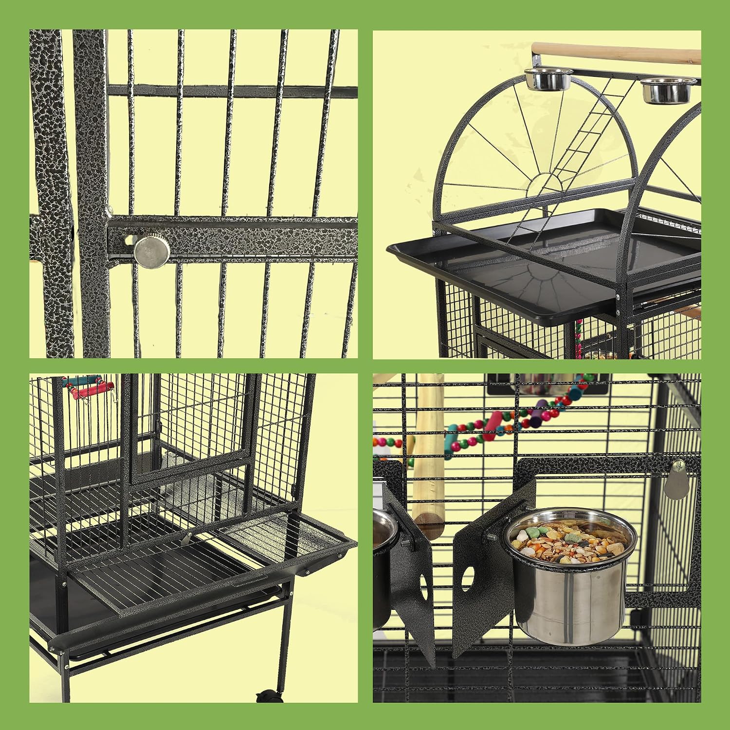 68'' Large Parrot Cage, Large Bird Cages for Parrots,Conure Cage for Birds, Cockatiel Cage with Play