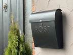 Locking Black Wall Mount Mailbox, Durable Euro Black Mailboxes for Outside, Features Pre Drilled Holes for Easy