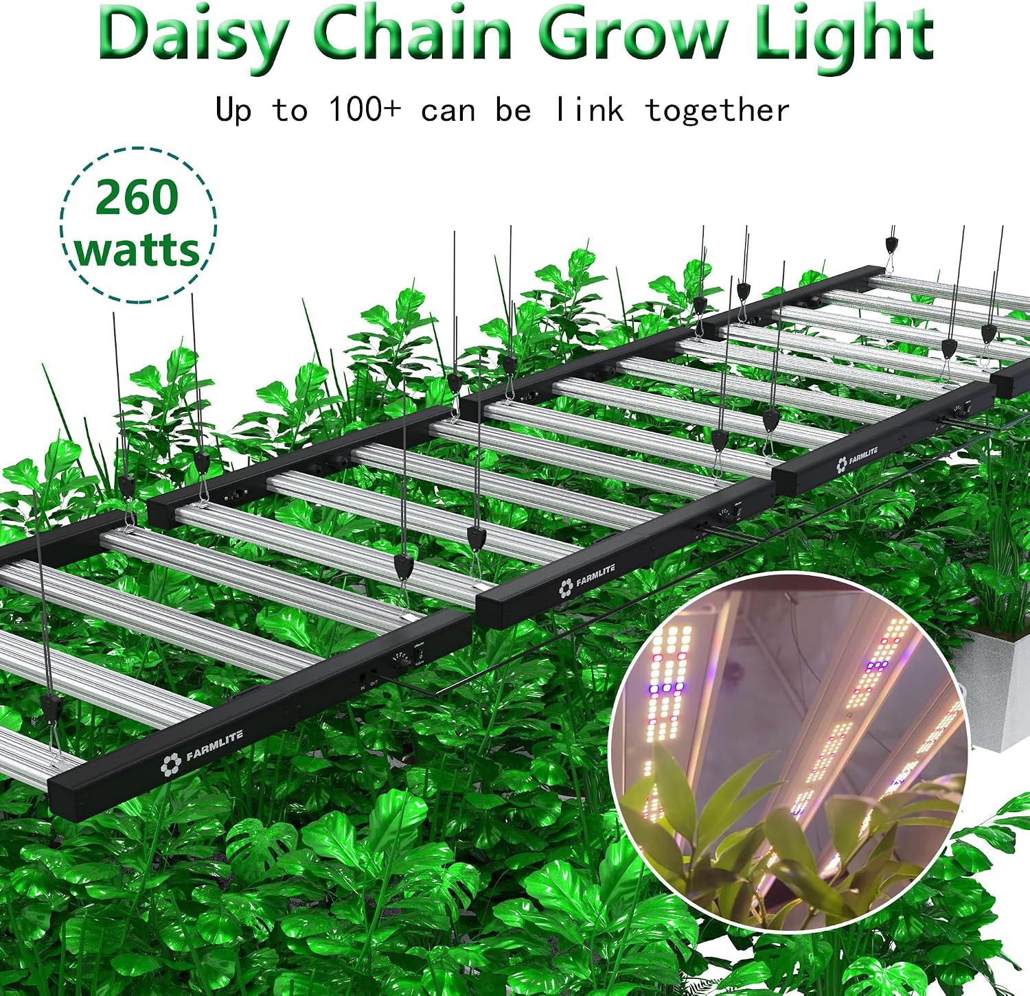 LED Grow Lights for Indoor Plants Full Spectrum Growing Light Bar Plant Hanging Growing Lamps Seedling Daisy Chain