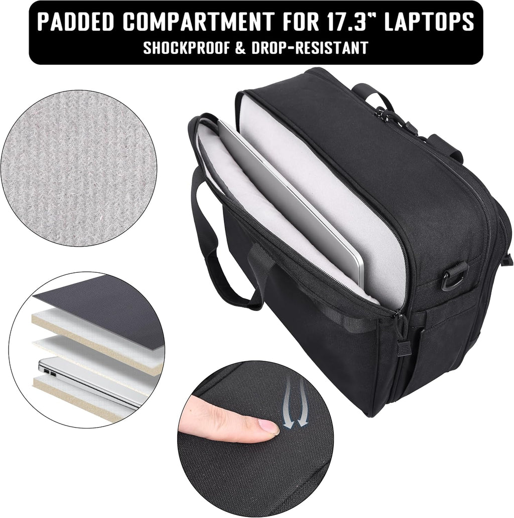 Tactical Messenger Laptop Bag Large Military Briefcase 17.3 Inch Computer Work Office Bag for Men YKK-Zippers