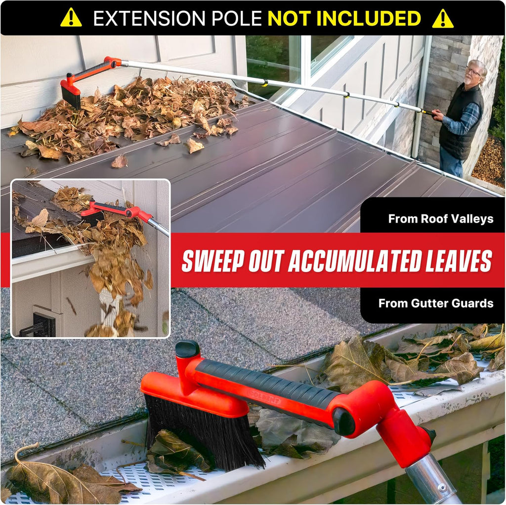 Multi-Angle Gutter Cleaning Tools from the Ground - Gutter Cleaner tool attachment for Threaded Poles - Gutter Scoop