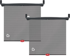 Brica Sun Safety Car Window Shade with Heat Alert, Helps Block UVA/UVB Rays, 2 Pack, Black