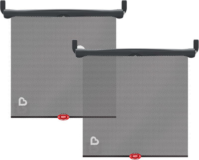 Brica Sun Safety Car Window Shade with Heat Alert, Helps Block UVA/UVB Rays, 2 Pack, Black