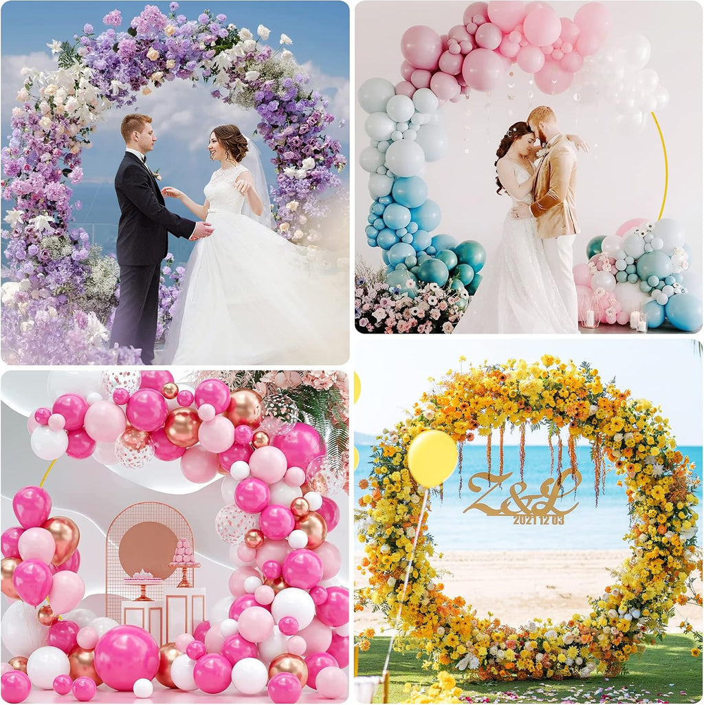 7.2ft Round Backdrop Stand Gold Circle Arch Metal Wedding Arch