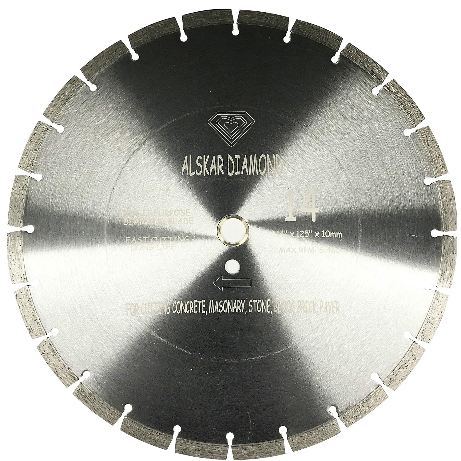 14 inch ALSKAR DIAMOND Dry or Wet Cutting General Purpose Power Saw Segmented Diamond Blades for Concrete Stone Brick