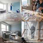 12 x 9 Ft Drop Cloths (24-Pack) – Plastic Sheeting & Painters Plastic Tarps for Painting, Waterproof Floor &