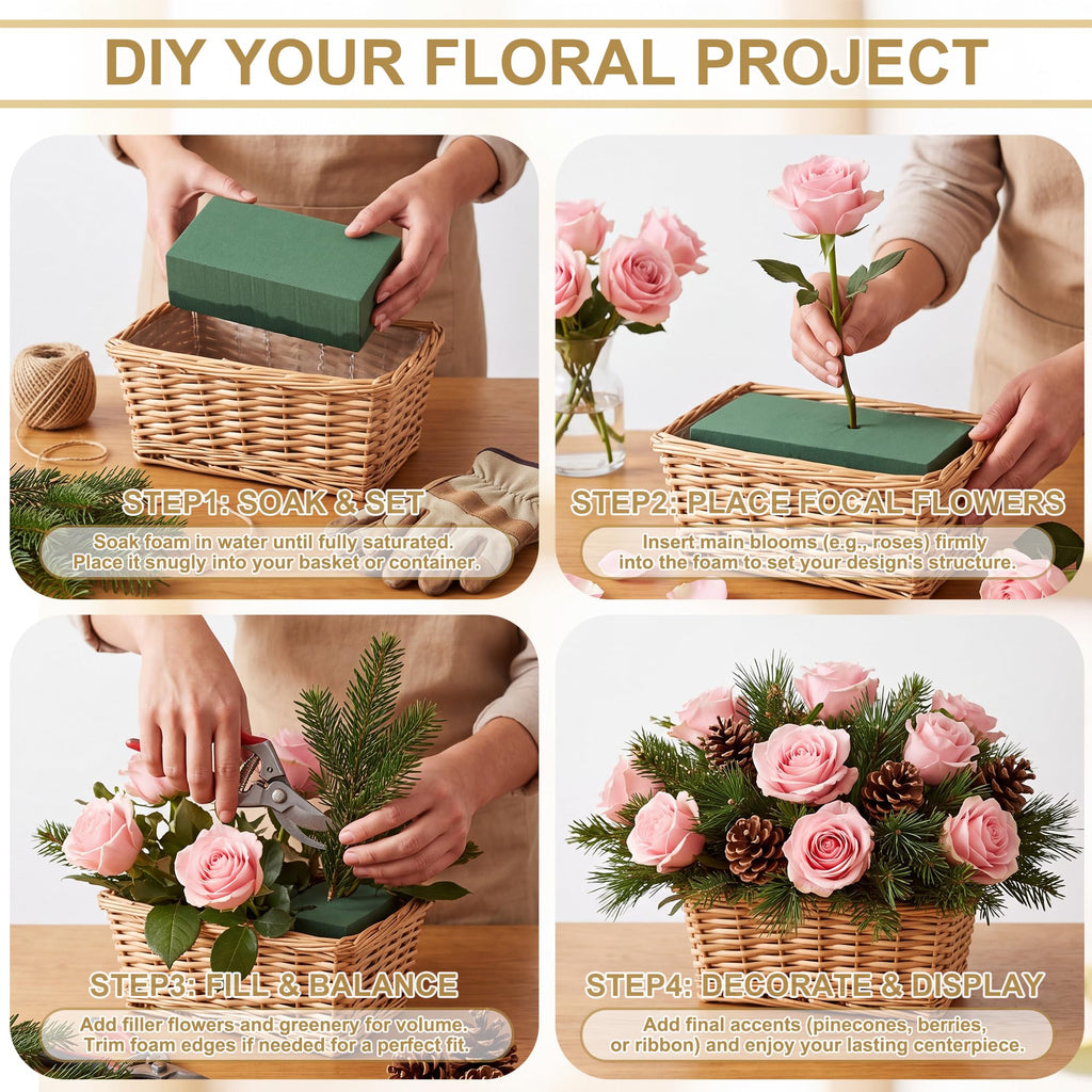 6 Pack Floral Foam Blocks, 5.5"x3.1"x1.6"