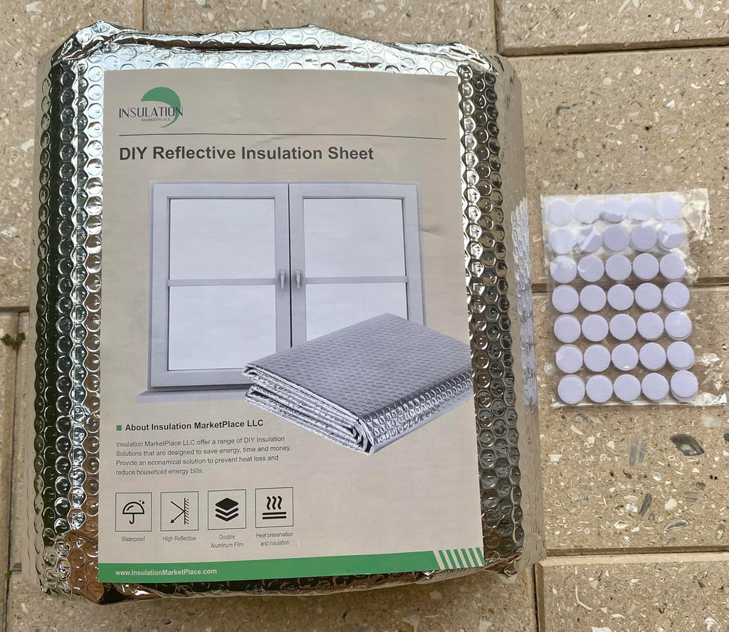 24" x10ft DIY Bubble Core Reflective Sheet, Window Kit, Garage Door Insulation, Thermal Shield, RV Insulation + 35