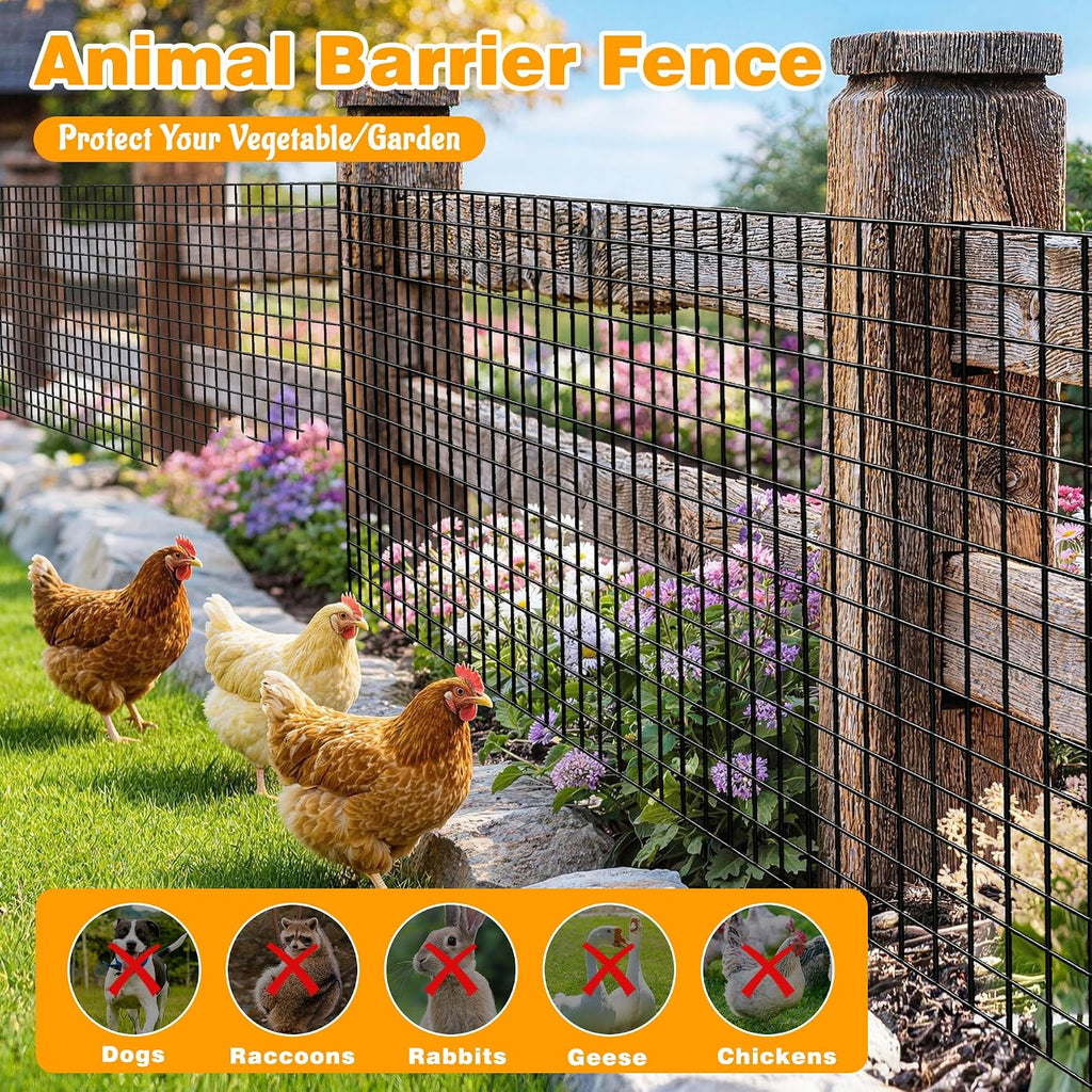 Black PVC Coated Welded Wire Fencing, 72in High x 100ft Long, 2 inch x 3 inch 16GA 2/3/4/5/6 Ft Tall Welded Wire