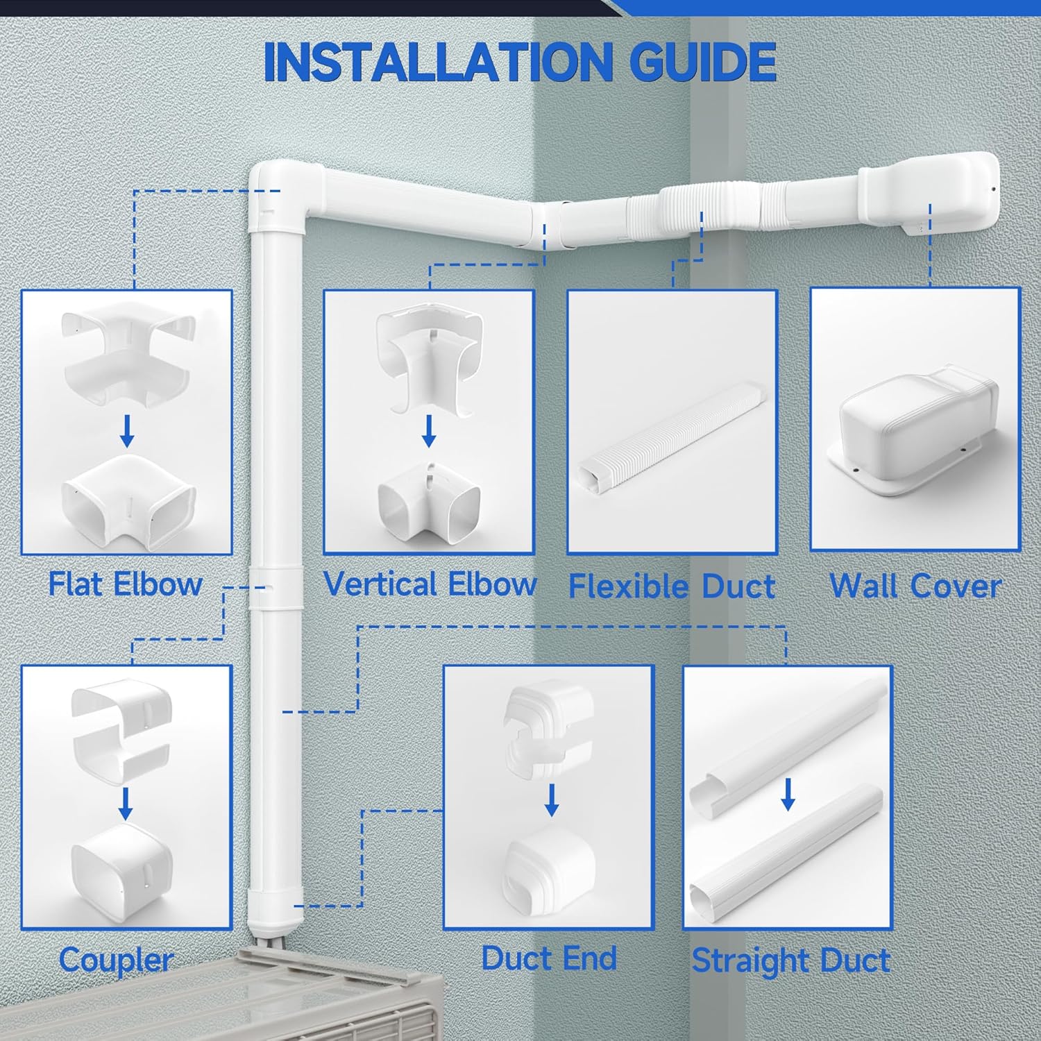 Mini Split Line Set Cover 3" 25.5Ft, Upgraded PP Line Hide Outdoor | UV-Proof PVC Pipe Cover, Decorative DIY