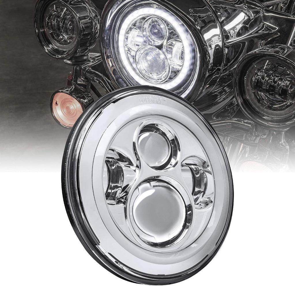 TRUE MODS 7 Inch Halo LED Headlight for Harley Davidson Daymaker Motorcycle