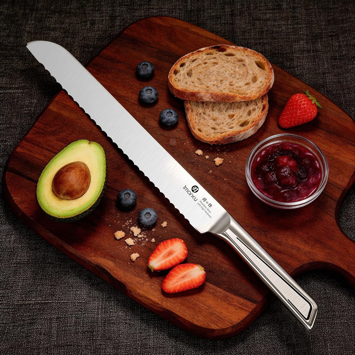 Serrated Bread Knife with Japanese High Carbon Stainless Steel