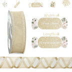 Metallic Champagne Christmas Wired Ribbon 1.5 Inch, 20 Yards