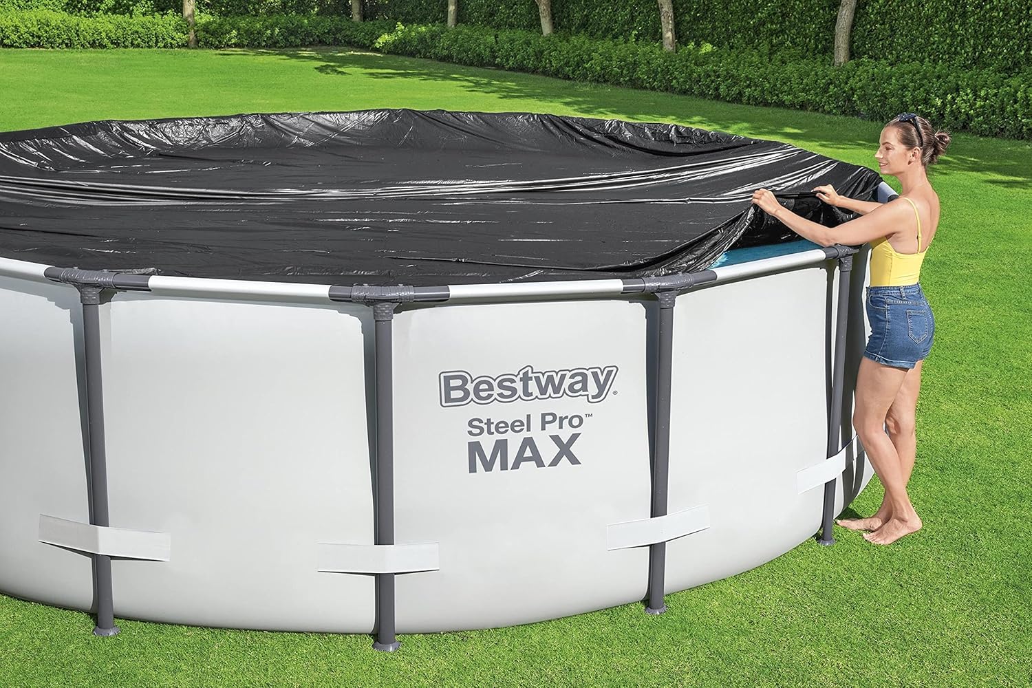 Flowlcear 10' Pool Cover | Fits Above Ground Pools Up to 10' in Diameter