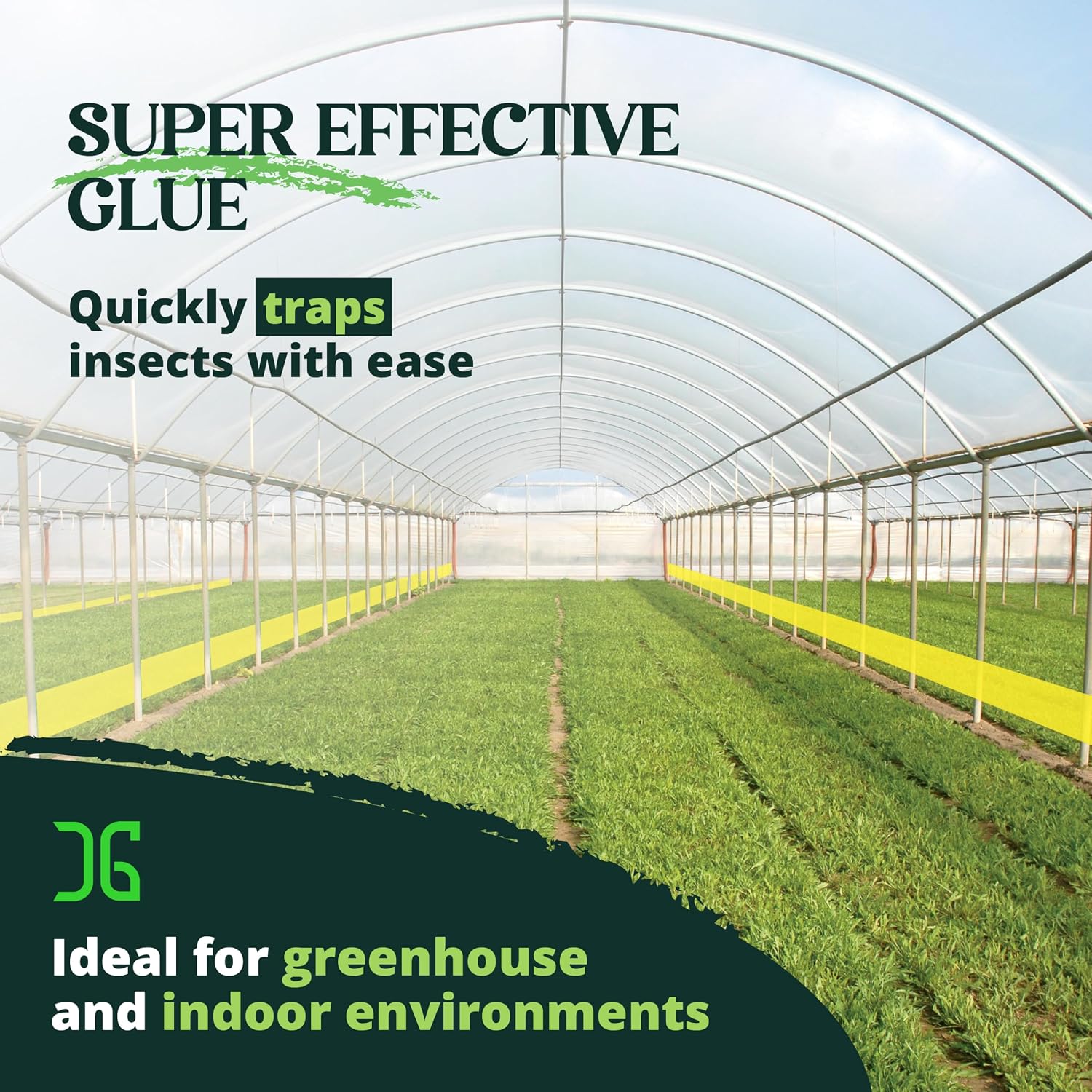 GRO XL AG Roll 4PK, Double Sided Adhesive Fly Tape Strips, Fungus Gnat Sticky Trap for Greenhouse, Garden, Nursery