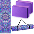 3 Pcs Yoga Mat Yoga Block 6 MM Thick Yogas Mat Non Slip with Carrying Strap Travel Mats for Exercise, Fitness