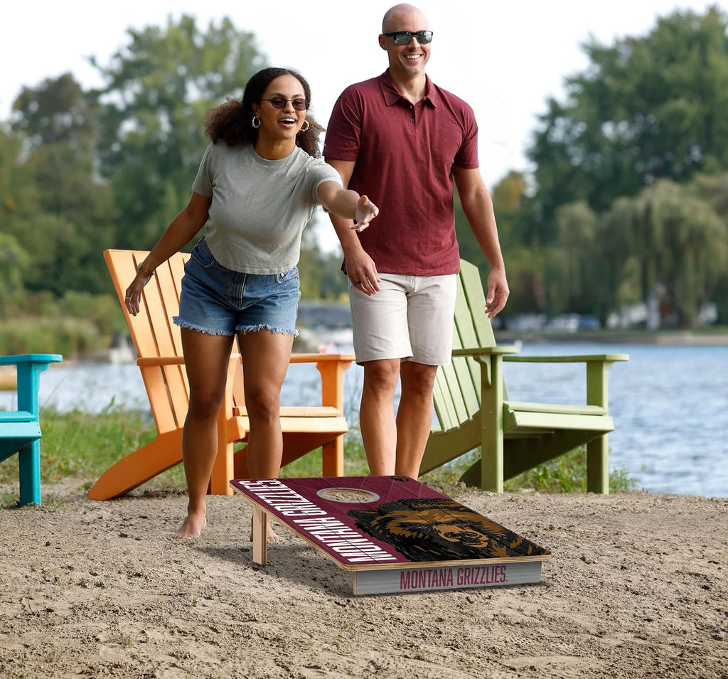 NCAA 2’ x 3’ Wood Cornhole Game with Logo Bags