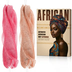 African Net Sponge Authentic - Back Scrub Exfoliating Net Sponge with Knots - 2 Pieces African Bath Sponges for Body