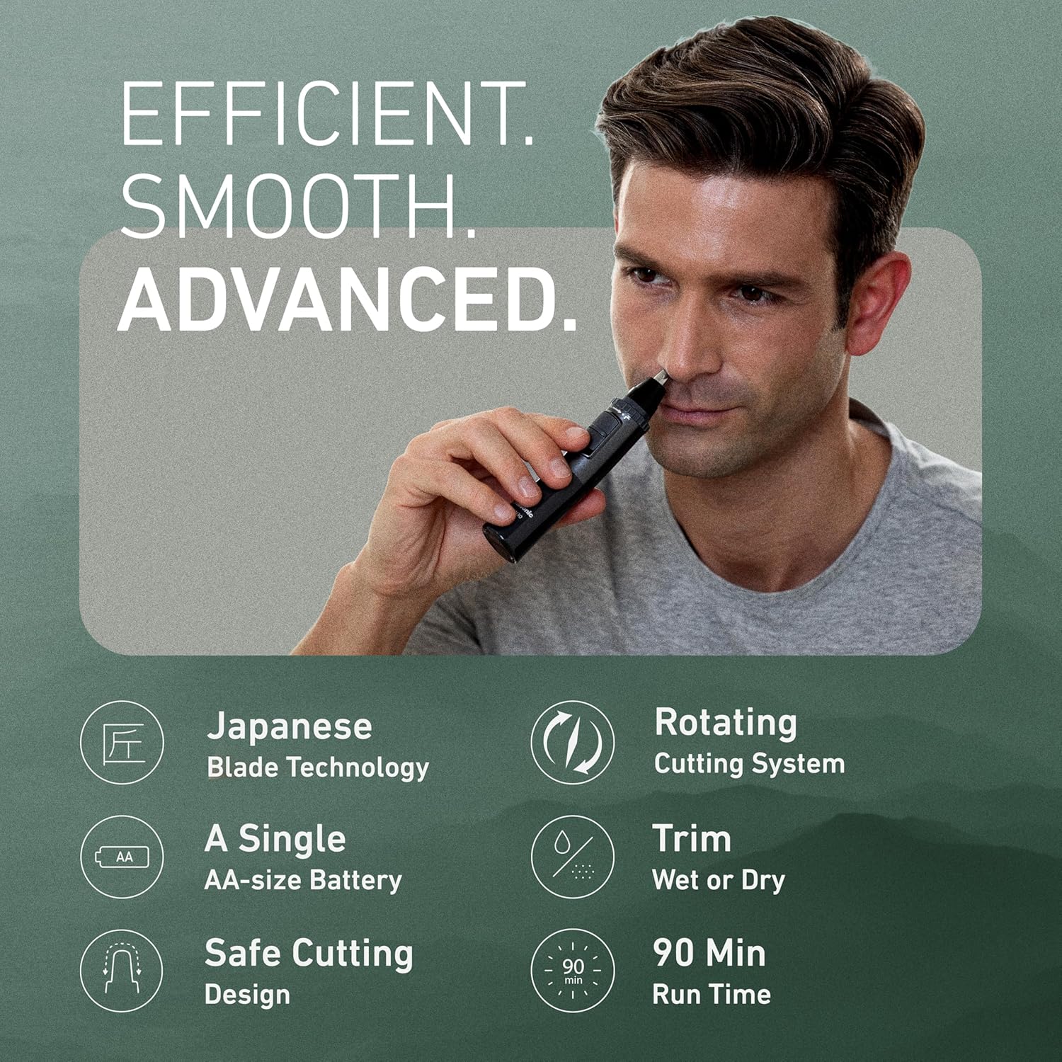 Men’s Ear and Nose Hair Trimmer, Wet Dry Hypoallergenic Dual Edge Blade, Ear Hair Trimmer for Men - ER-GN30-H