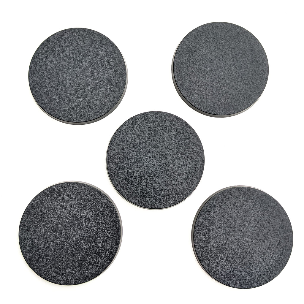 60mm Premium Blank Miniature Bases - Designed for 28mm Scale Tabletop War Game Miniatures - Plastic, Black - 10 Pack
