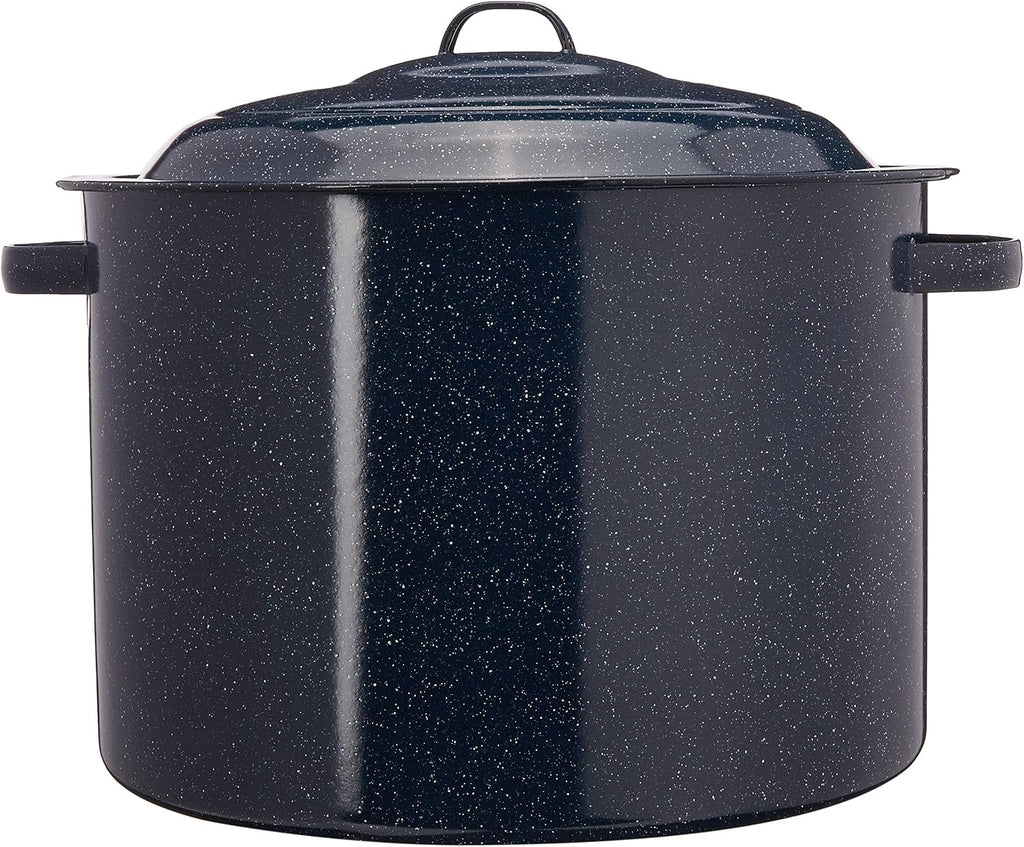 Enamel Water Bath Canner, Including Chrome-Plated Rack and 4-Piece Utensil Set
