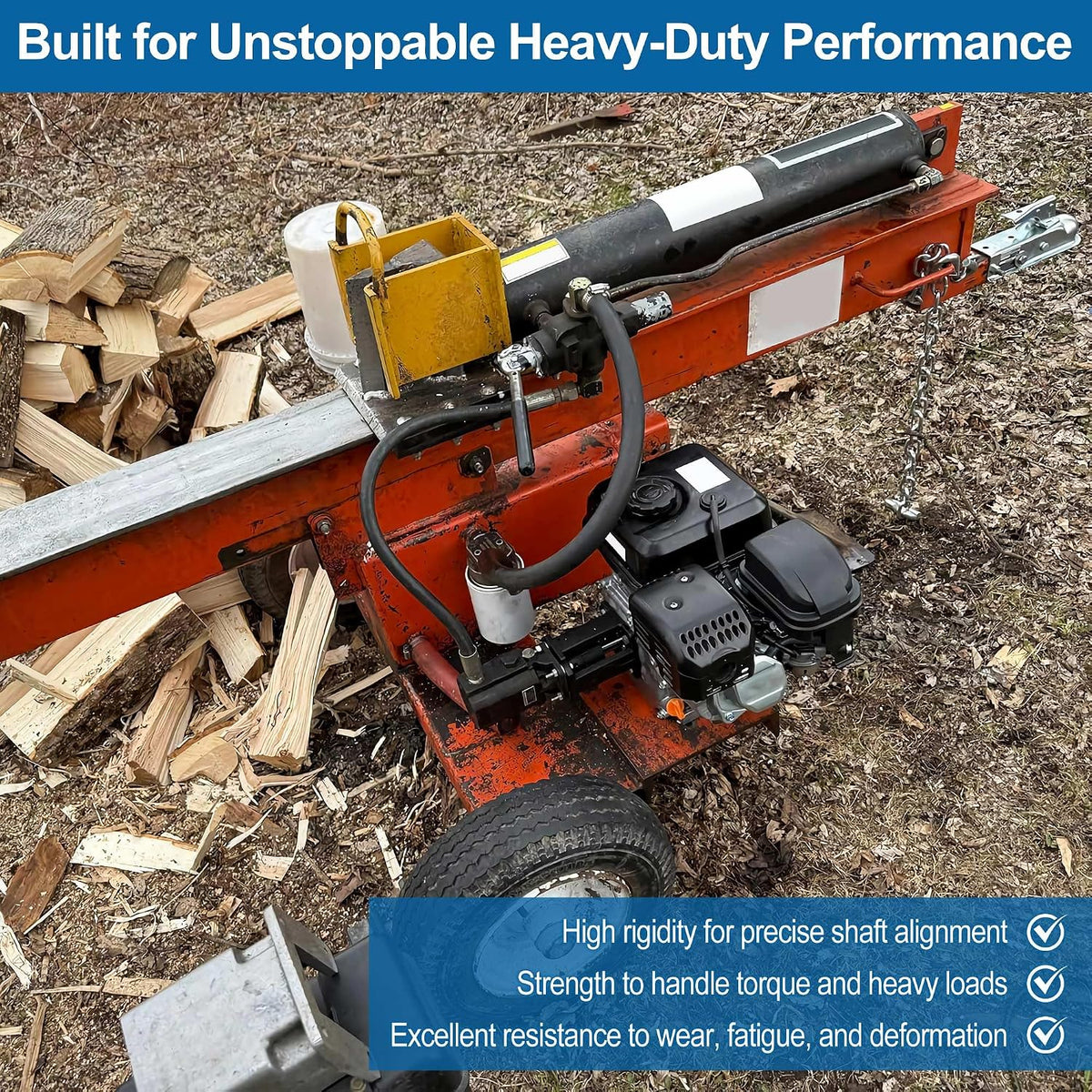 L090 L-Jaw Coupling, 3/4 to 1 in, Flexible Log Splitter Pump Coupler
