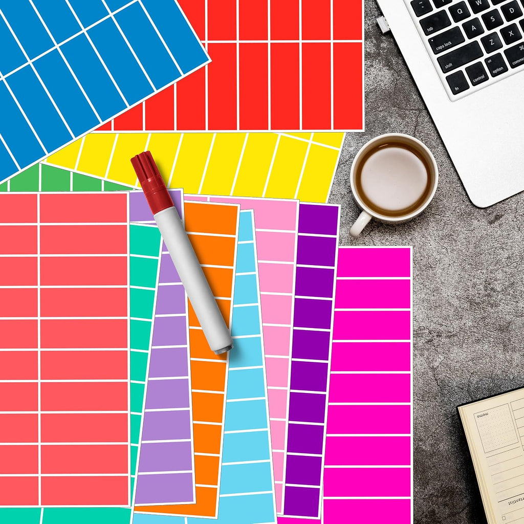 Colored Label Stickers,12 Colors,3 x 1 Inch Folder Labels-480 Pcs