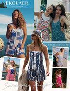 Rompers for Women Summer Casual Boho Short Jumpsuits Beach Outfits