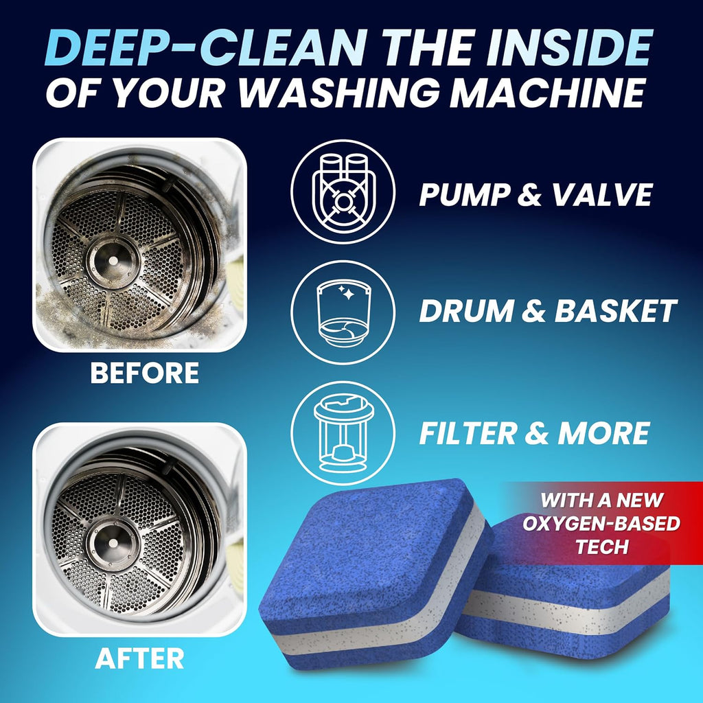 Washing Machine Cleaner Pro Tablets for Pet Owners, 28 Pack, Front/Top Load