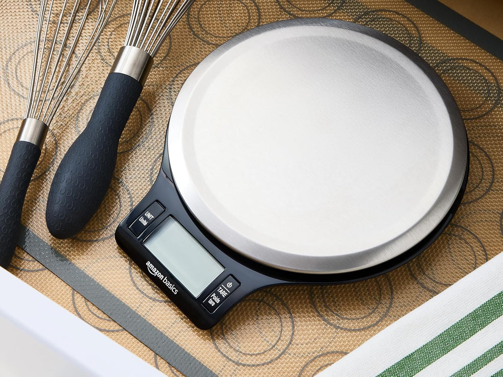 Digital Kitchen Scale with LCD Display, Tare Function, Multiple Units, Weighs up to 11 Pounds, Batteries Included
