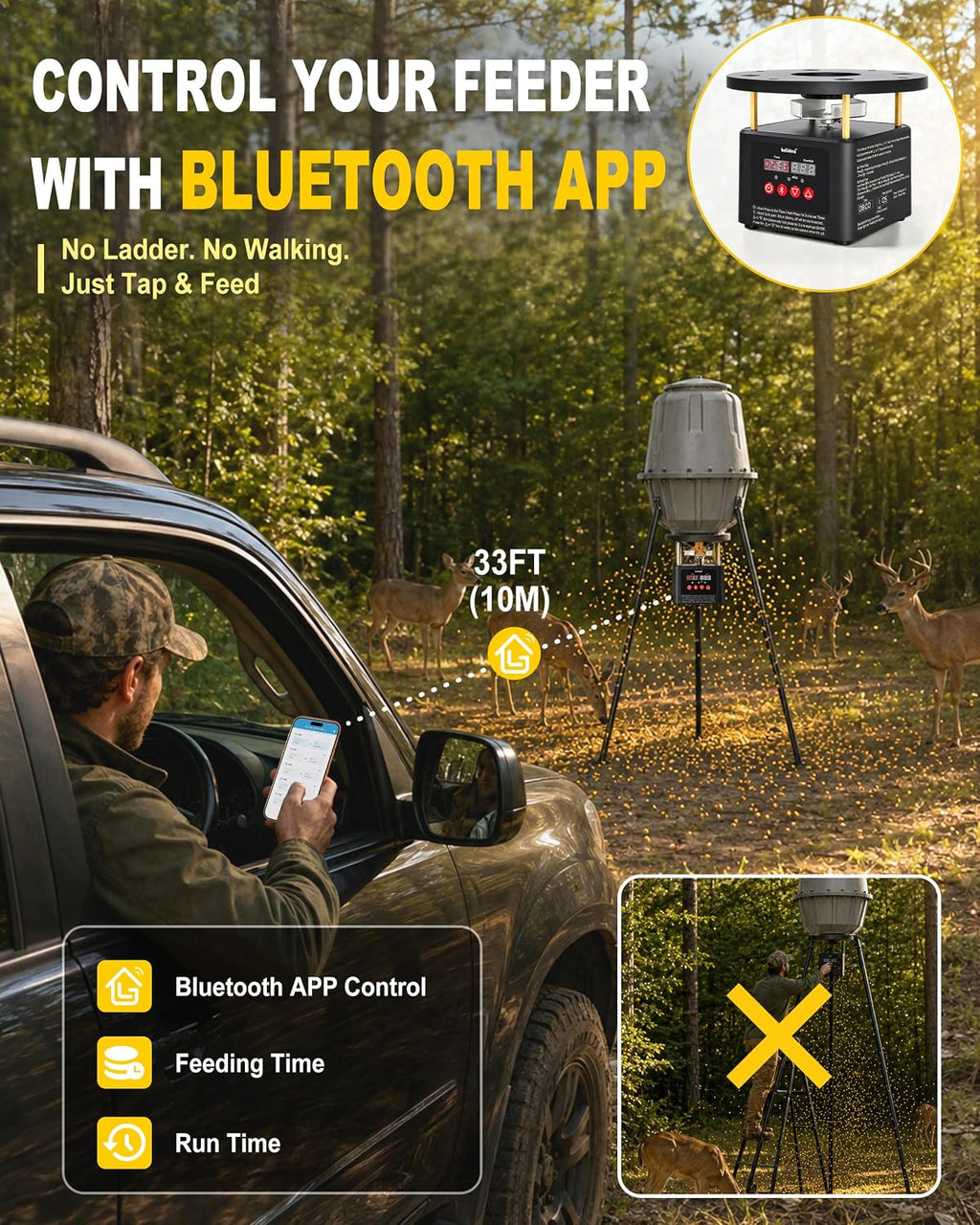 Bluetooth Deer Feeder Timer, APP Control
