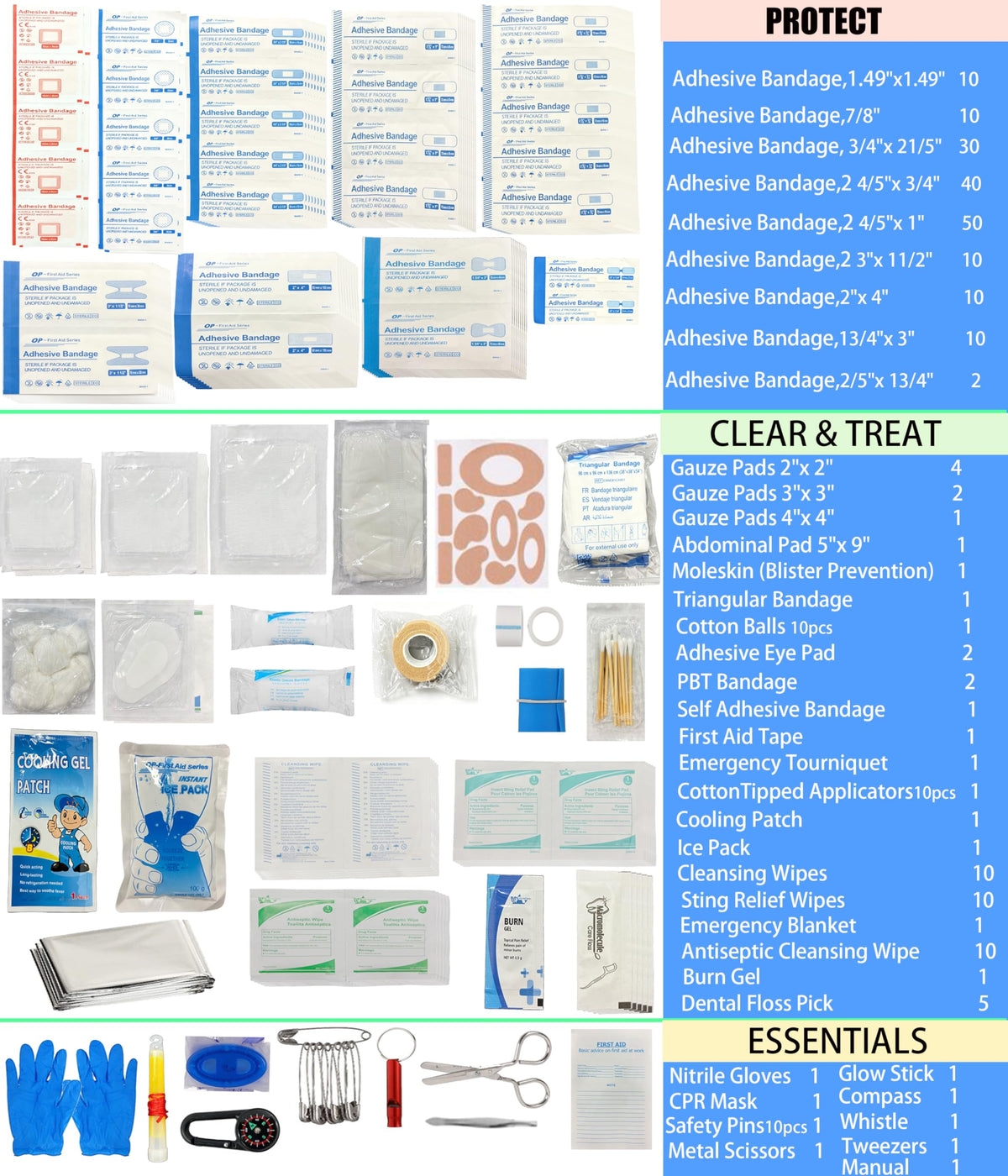 276 PCS Hard Shell Waterproof First Aid Kit